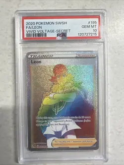 POKEMON FA/LEON VIVID VOLTAGE ENGLISH RAINBOW PSA 10 - Image 1