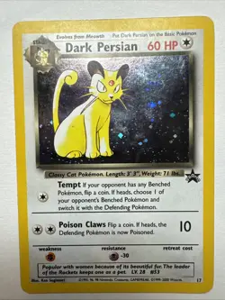 Pokemon Dark Persian #17 Black Star Promo Vintage Holo Rare Swirl - Image 1