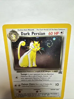 Pokemon Dark Persian #17 Black Star Promo Vintage Holo Rare Swirl - Image 2