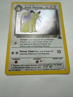 Pokemon Dark Persian #17 Black Star Promo Vintage Holo Rare Swirl - Image 3