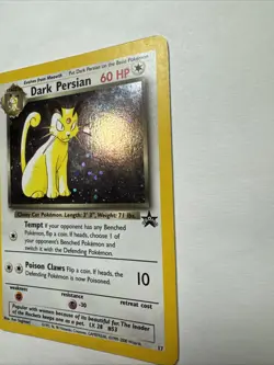 Pokemon Dark Persian #17 Black Star Promo Vintage Holo Rare Swirl - Image 4