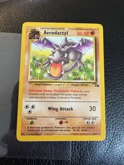 Pokemon TCG #142 Aerodactyl Rare Unlimited Fossil Set 16/62 NM - Image 1