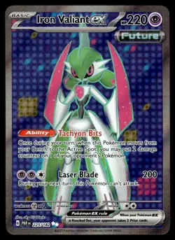 2023 Pokemon Paradox Rift 225/182 Iron Valiant ex Near Mint - Image 1