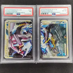 Palkia & Dialga - 101/102 + 102/10 - Legend - Triumphant - Pokemon - PSA 7/6 - Image 1