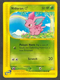 Pokemon Nidoran M 96/144 AQ Aquapolis NM - Image 1