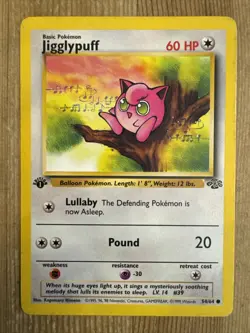 Pokemon TCG Jigglypuff Jungle 54/64 Regular 1st Edition Common MP - Image 1