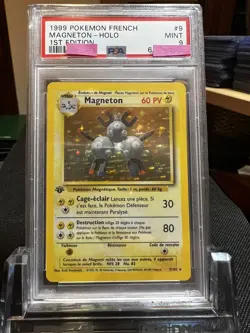 Pokemon 1st Edition French Magneton Holo PSA Mint 9 9/102 Base Set - Image 2
