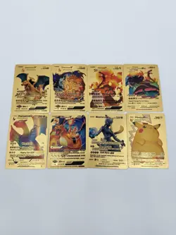 Lot Of 8 Shining GX Gold Foil Fan Art Vinyl Textured Collector Pokemon Cards - Image 1
