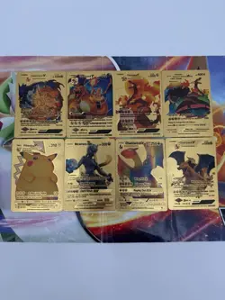 Lot Of 8 Shining GX Gold Foil Fan Art Vinyl Textured Collector Pokemon Cards - Image 2