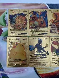 Lot Of 8 Shining GX Gold Foil Fan Art Vinyl Textured Collector Pokemon Cards - Image 3