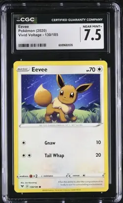 ??? CGC 7.5 Eevee 130/185 2020 Vivid Voltage Pokemon Card - Image 1