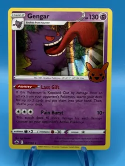 GENGAR Holo Promo 2021 Trick or Trade Pokemon Card Booster 057/198 TCG - Image 1