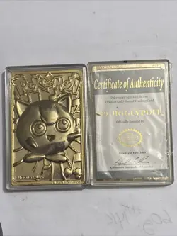 Burger King Pokemon 23K Gold Plated Trading Card Jigglypuff 1 Sealed 1 Opened - Image 1