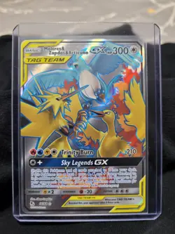 Moltres & Zapdos & Articuno GX 66/68 Full Art Pokemon Card Hidden Fates NM - Image 1