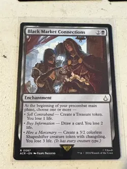 mtg Black Market Connections, enchantment, Assassin's Creed, unplayed - Image 1