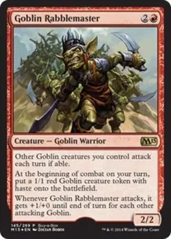 Near Mint x 1 Goblin Rabblemaster - M15 Buy-a-Box Magic Promos - FOIL - Image 1