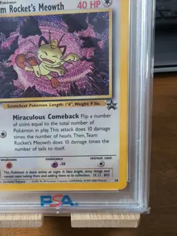 Team Rocket's Meowth - Black Star Promo #18 - 200 Pokemon League - PSA 10 - Image 4
