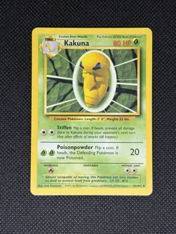 Pokemon TCG KAKUNA 33/102 Base Set Unlimited WOTC - Image 1