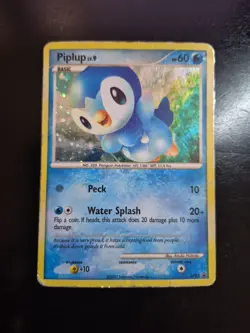 Pokemon TCG Piplup Holo DP03 Black Star Promo HP/Creases - Image 1