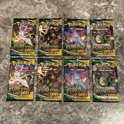 8x Lot - Pokemon TCG Evolving Skies Booster Pack Lot - Factory Sealed - Image 1