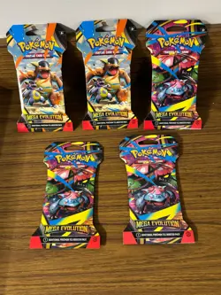 Pokemon TCG Mega Evolution Sleeved Booster Packs 5-SEALED PACKS- BRAND NEW - Image 1