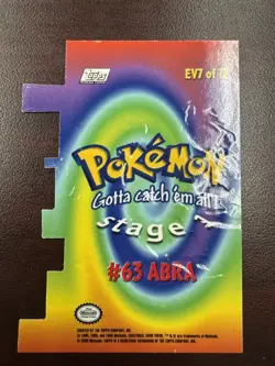 ABRA #63 DIE-CUT POKEMON TOPPS STAGE 1 EV7 OF 12 LP - Image 2