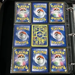 Pokemon Vintage Cards (METAL CUSTOM MEW) Binder Pages Lot - Image 2