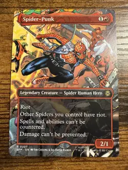 Spider-Man MTG Magic The Gathering Marvel Borderless Scene Card Spider Punk - Image 1