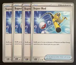 Super Rod 188/193 Paldea Evolved Playset NM Pokemon Card X4 - Image 1