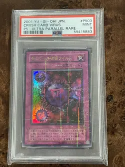 Yugioh Card Japanese Crush Card Virus - P5-03 -Ultra Rare Holo NM-Mint PSA 9 - Image 1