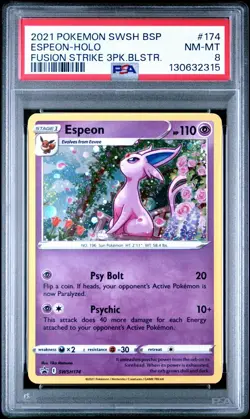 Espeon SWSH174 SWSH: Sword & Shield Promo Cards Holo PSA 8 - Image 1