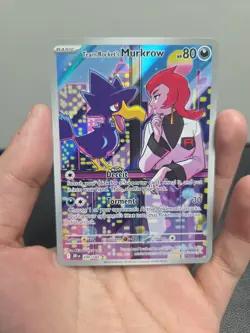 Team Rockets Murkrow Illustration Rare 200/182 Destined Rivals Pokemon TCG NM++ - Image 1