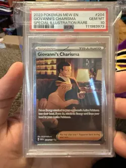 Pokemon SV Scarlet Violet 151 SIR Giovanni's Charisma 204/165 PSA 10 - Image 1