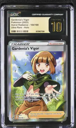 CGC PRISTINE 10 2022 Pokemon Swsh Astral Radiance Full Art/Gardenia's Vigor #184 - Image 1