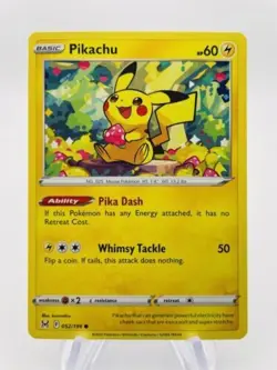 Pokemon TCG Pikachu 052/196 Lost Origin Common Regular Non-Holo Pack Fresh NM/M - Image 1