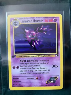 Sabrina's Haunter 058/132 Gym Heroes Regular Pokemon TCG Uncommon 1st Edition - Image 1