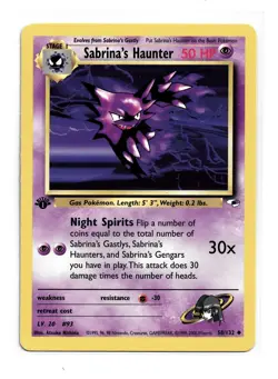 Sabrina's Haunter 058/132 Gym Heroes Regular Pokemon TCG Uncommon 1st Edition - Image 3