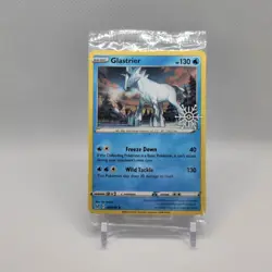 Pokemon TCG Glastrier 051/196 Swirl Holo SWSH Lost Origin Snowflake Promo Stamp - Image 1