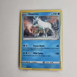 Pokemon TCG Glastrier 051/196 Swirl Holo SWSH Lost Origin Snowflake Promo Stamp - Image 3