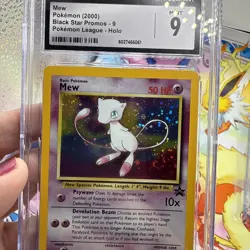 CGC 9 MINT Pokemon Mew #9 Holo Black Star Promo 2000 League Rare W/ Swirl - Image 1
