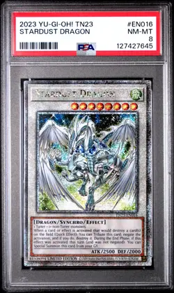 2023 YU-GI-OH! TN23-25TH ANV TIN: DUELING HEROES #EN016 STARDUST DRAGON PSA 8 - Image 1
