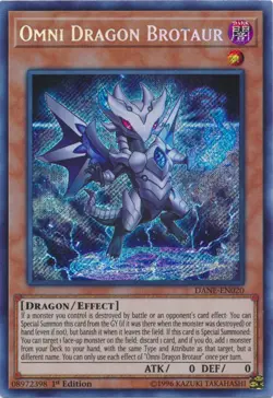 Yugioh! LP Omni Dragon Brotaur - DANE-EN020 - Secret Rare - 1st Edition Lightly - Image 1
