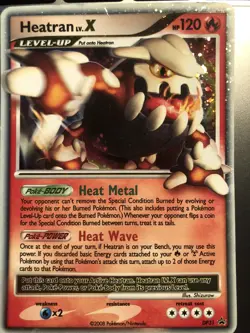 NM Pokemon HEATRAN LV.X Card BLACK STAR PROMO Set DP31 Ultra Rare Holo - Image 1