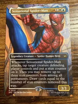 Spider-Man MTG Magic Marvel Borderless Scene Box Card Sensational Spider Man - Image 1