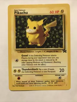 Pokemon "Ivy" PIKACHU Card BLACK STAR PROMO Set #1 Wizard of the Coast League NM - Image 1