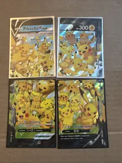 Pikachu V-Union Celebrations Full Set of 4 SWSH Promo Pokemon TCG Card LP - Image 1
