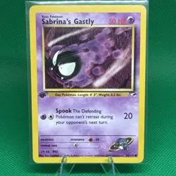 Pokemon TCG Card Sabrina's Gastly 1st Edition Gym Heroes 93/132 - Image 1