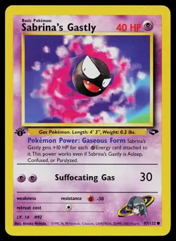 Pokemon Gym Challenge 97/132 Sabrina's Gastly 1st Edition Pokemon Card - Image 1