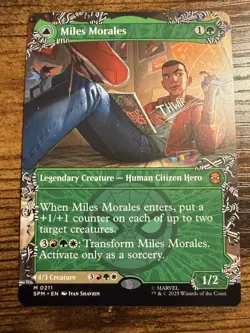 Spider-Man MTG Borderless Web Slinger Card Miles Morales Ultimate Spider Man - Image 1