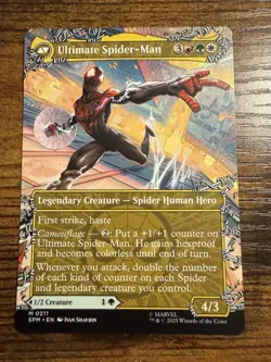 Spider-Man MTG Borderless Web Slinger Card Miles Morales Ultimate Spider Man - Image 2